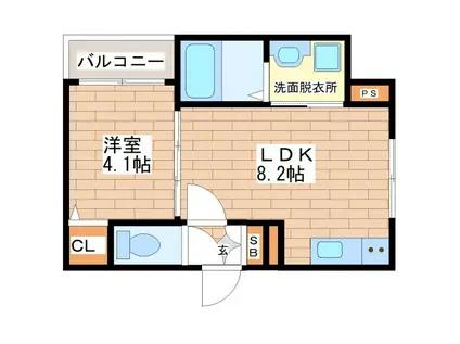 サングラン南巽(1LDK/1階)の間取り写真