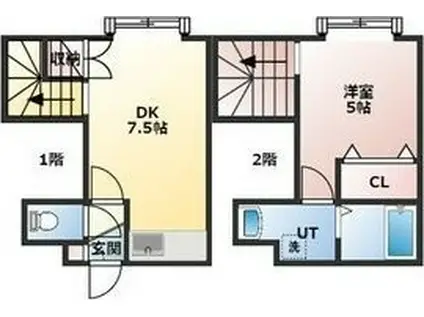 トム中島公園(1LDK/2階)の間取り写真