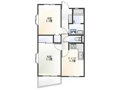 エクセレンスヨシザワII(2DK/2階)の間取り写真