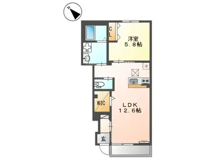 サンコートKII(1LDK/1階)の間取り写真