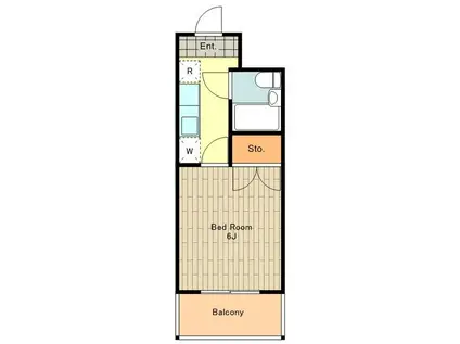 アップスタイルビル(1K/4階)の間取り写真