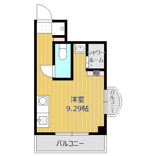ラフォーレ清春(ワンルーム/4階)の間取り写真