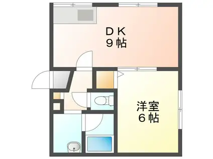 シャインズヒル(1DK/1階)の間取り写真