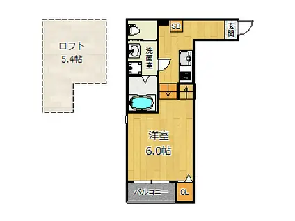 ハーモニーテラス花川III(1K/1階)の間取り写真