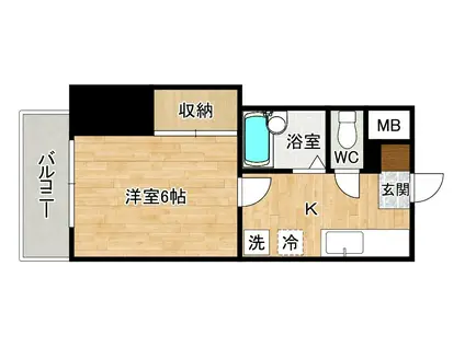 シャトレ下富野(1K/4階)の間取り写真