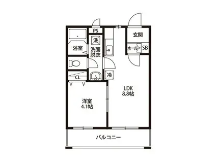 フェリーチェ(1LDK/3階)の間取り写真