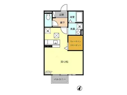 マルカート松阪(ワンルーム/1階)の間取り写真