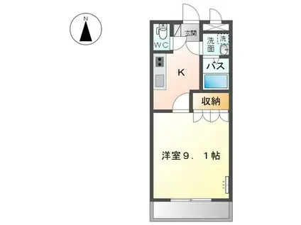 プリベールアイカワ(1K/2階)の間取り写真