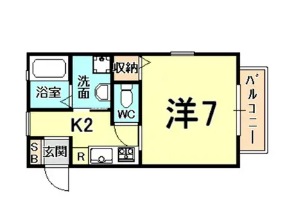 ザ・シティキューブ(1K/2階)の間取り写真