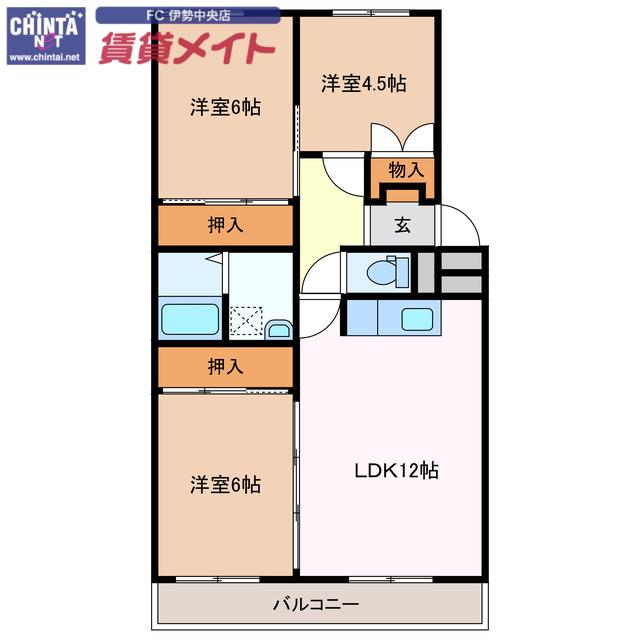 レジデンス吹上(3LDK/1階)の間取り写真