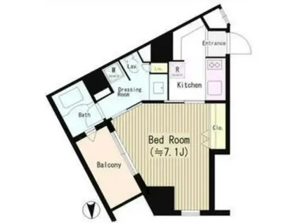 サン デプレ麻布(1K/2階)の間取り写真