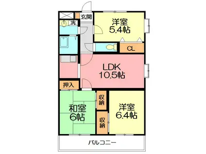 コート菫野(3LDK/2階)の間取り写真