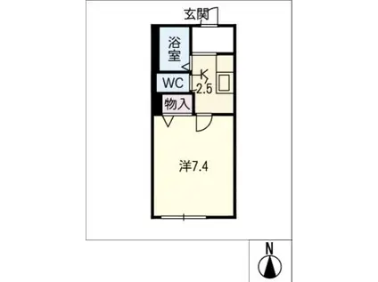 LINPOT高見(1K/1階)の間取り写真