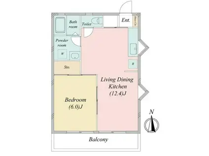 トークハイツ(1LDK/2階)の間取り写真