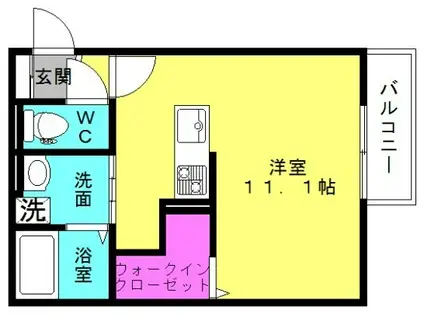 TENTREE新在家(ワンルーム/1階)の間取り写真