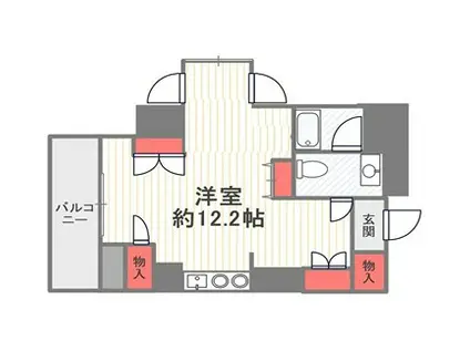 朝日メトロステージ(ワンルーム/9階)の間取り写真