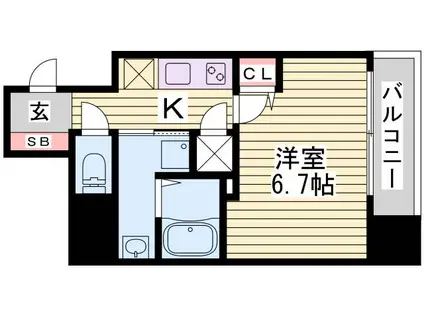 アドバンス神戸アルティス(1K/10階)の間取り写真