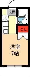 サンシャインハイツ(1K/2階)の間取り写真