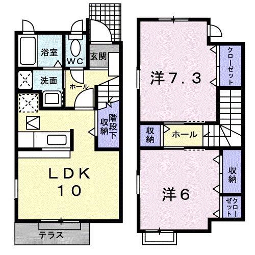 クレメント(2LDK/1階)の間取り写真