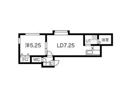 ラ ベレッツァ カーズ(1LDK/2階)の間取り写真