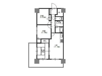 ファーレ姫路(3LDK/4階)の間取り写真