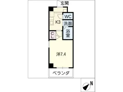 メゾンアンクレ(1K/3階)の間取り写真