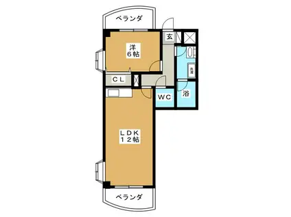 辰巳興産ビル(1LDK/3階)の間取り写真
