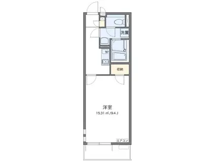 ドミール青梅(1K/4階)の間取り写真