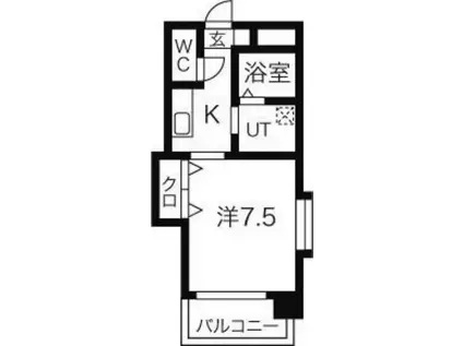 TRUSTY千代田(1K/7階)の間取り写真