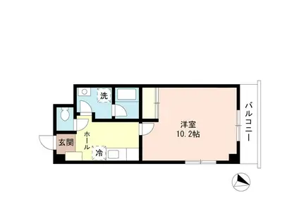 フェリーチャ(1K/3階)の間取り写真