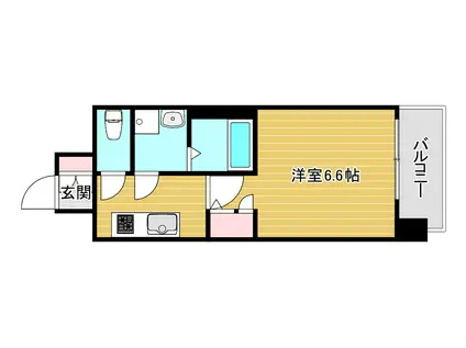 レジュールアッシュ心斎橋VITA(1K/5階)の間取り写真