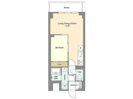 コンフォリア竹ノ塚イースト(1LDK/2階)の間取り写真