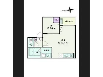 JACK MATOBAIII(1LDK/1階)の間取り写真