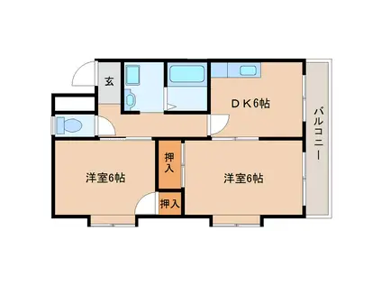 キャピタル志波町(2DK/2階)の間取り写真