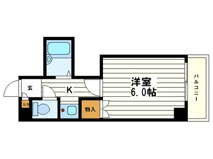 ウェルネス上本町(1K/4階)の間取り写真