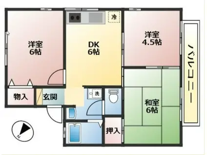 オレンジハイム(3DK/1階)の間取り写真