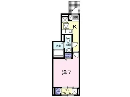 NEW コリーナ(1K/1階)の間取り写真