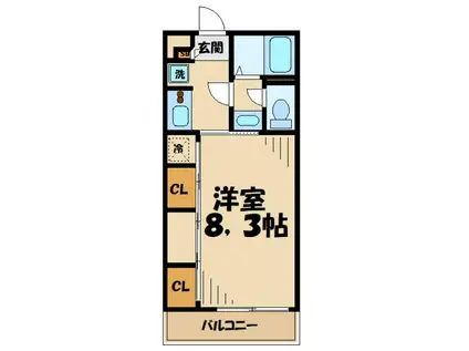 リブリ・EVER FREE(1K/3階)の間取り写真