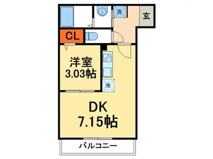 TOWN HOUSE VIII(1DK/2階)の間取り写真
