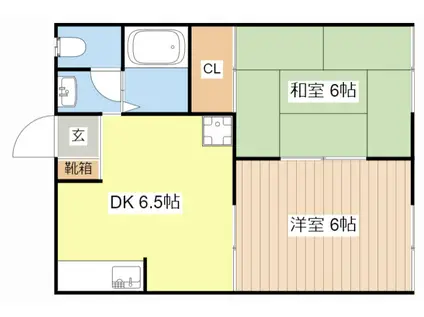 コテージ千秀ひだ(2DK/1階)の間取り写真