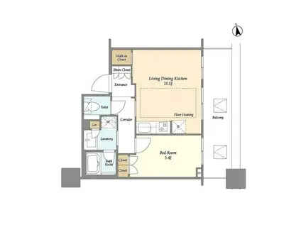 白金ザ・スカイ(1LDK/7階)の間取り写真