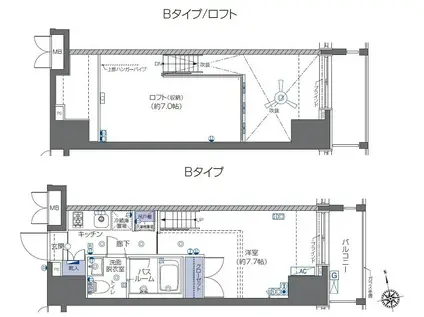 ZOOM六本木(1K/4階)の間取り写真