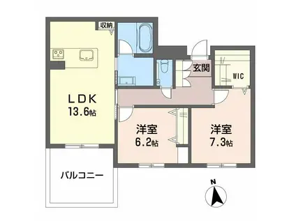 MT.BILLION β(2LDK/1階)の間取り写真