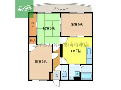 グランドゥール継石(3DK/1階)の間取り写真