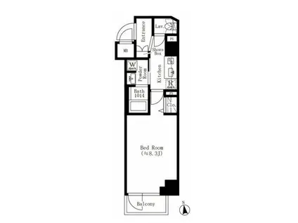 クレアティフ文京江戸川橋(1K/5階)の間取り写真