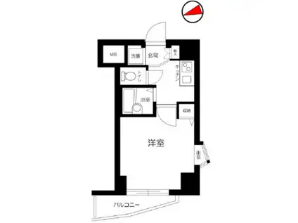 エクセリア早稲田II(1K/8階)の間取り写真