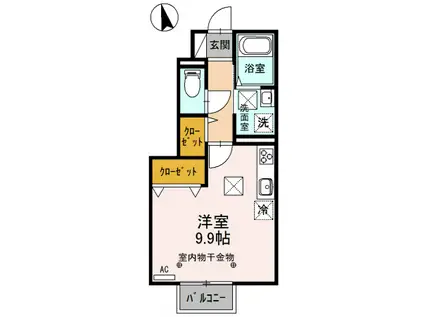 SESTO(ワンルーム/1階)の間取り写真