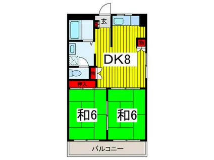 山中ハイツ(2DK/4階)の間取り写真