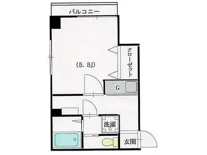 横尾ビル(1K/3階)の間取り写真