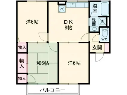 コゥジィコートA(3DK/2階)の間取り写真